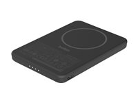 Belkin BoostCharge - Trådlös powerbank - smal - 5000 mAh - 15 Watt - Fast Charge (USB-C) - på kabel: USB-C - svart BPD010HQBK