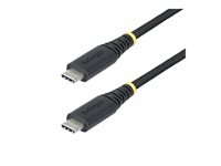 StarTech.com 1m USB-C Charging Cable, 240W, Silicone Jacket w/Braid - USB-kabel - 24 pin USB-C (hane) till 24 pin USB-C (hane) - USB 2.0 - 48 V - 5 A - 1 m - utökat effektområde (EPR), USB-strömförsörjning (240W) - svart S2CEPR1M-USB-CABLE