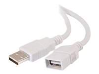 C2G 3.3ft USB Extension Cable - USB A to USB A Extension Cable - USB 2.0 - White - M/F - USB-kabel - USB (hane) till USB (hona) - 0.9 m 19003
