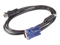 APC - Tangentbords-/video-/muskabel - USB, HD-15 (VGA) till HD-15 (VGA) - 3.66 m - för P/N: AP5201, AP5202, AP5808, AP5816, KVM1116R AP5257