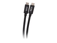 C2G 3.3ft (1m) USB-C Male to USB-C Male Cable (20V 5A) - USB4 (40Gbps) - USB-kabel - 24 pin USB-C (hane) till 24 pin USB-C (hane) - USB 2.0 / USB 3.2 / USB4 / Thunderbolt 3 - 20 V - 5 A - 1 m - reversibla kontakter, stöd för 8K, guldblinkade kontakter, USB-strömförsörjning (100W) - svart C2G28878