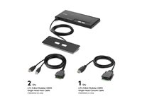 Belkin Modular Secure Single Head - Omkopplare för tangentbord/video/mus - 2 x KVM port(s) - 1 lokal användare - skrivbordsmodell - TAA-kompatibel F1DN102MOD-HH-4