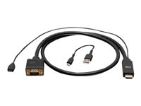 C2G 3ft HDMI to VGA Adapter Cable - Active HDMI to VGA Cable - Videokort - HDMI, Mikro-USB typ B (endast ström) till HD-15 (VGA) hane - 90 cm - svart - aktiv, 1080p stöd 60 Hz C2G41471