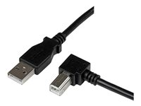 StarTech.com 1m USB 2.0 A to Right Angle B Cable Cord - 1 m USB Printer Cable - Right Angle USB B Cable - 1x USB A (M), 1x USB B (M) (USBAB1MR) - USB-kabel - USB typ B (hane) till USB (hane) - USB 2.0 - 1 m - 90° anslutning - svart USBAB1MR