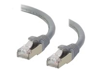 C2G Cat6a Booted Shielded (STP) Network Patch Cable - Patch-kabel - RJ-45 (hane) till RJ-45 (hane) - 1.5 m - STP - CAT 6a - formpressad, hakfri, tvinnad - grå 89902