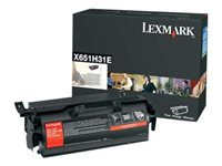 Lexmark - Lång livslängd - svart - original - tonerkassett - för Lexmark X651, X652, X654, X656, X658 X651H31E