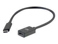 C2G 1ft USB-C to C 3.1 (Gen 2) Male to Female Extension Cable (10Gbps) - USB-förlängningskabel - 24 pin USB-C (hane) till 24 pin USB-C (hona) - USB 3.1 Gen 2 / Thunderbolt 3 - 3 A - 30 cm - formpressad - svart 88657