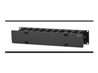 APC Horizontal Cable Manager Single-Sided with Cover - Kabelhållarsats för rack - svart - 2U - 19" - för Smart-UPS X 3000VA Short Depth Tower/Rack LCD AR8600A