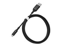 OtterBox Standard - USB-kabel - mikro-USB typ B (hane) till USB (hane) - USB 2.0 - 3 A - 1 m - svart 78-52532