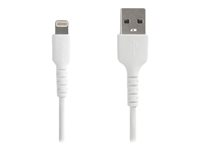 StarTech.com 2m tålig vitt USB-A till Blixtkabel - Tungt, robust aramifiber USB typ A till Blixtladdare/synkron strömsladd - Apple MFi-certifierad iPad/iPhone 12 - Lightning-kabel - USB hane rak till Lightning hane rak - 2 m - dubbelt skärmad - vit RUSBLTMM2M