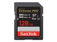 SanDisk Extreme Pro - Flash-minneskort - 128 GB - Video Class V60 / UHS-II U3 / Class10 - SDXC UHS-II SDSDXEP-128G-GN4IN