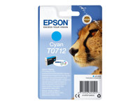 Epson T0712 - 5.5 ml - cyan - original - bläckpatron - för Stylus DX9400, SX115, SX210, SX215, SX218, SX415, SX515, SX610; Stylus Office BX310, BX610 C13T07124012