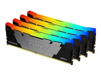 Kingston FURY Renegade RGB - DDR4 - sats - 128 GB: 4 x 32 GB - DIMM 288-pin - 3200 MT/s / PC4-25600 - CL16 - 1.2 V - ej buffrad - icke ECC - svart KF432C16RB2AK4/128