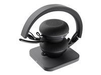 Logitech Zone Wireless Plus - Headset - på örat - Bluetooth - trådlös - aktiv brusradering - ljudisolerande - grafit - Certifierad för Microsoft-teams 981-000919