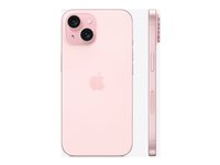 Apple iPhone 15 - 5G smartphone - dual-SIM / Internal Memory 256 GB - OLED-skärm - 6.1" - 2556 x 1179 pixlar - 2 bakre kameror 48 MP, 12 MP - front camera 12 MP - rosa MTP73QN/A