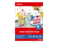 Canon Double-sided Matte Paper MP-101D - Matt - 275 mikron - A4 (210 x 297 mm) - 240 g/m² - 50 ark papper - för PIXMA TS7450i 4076C005