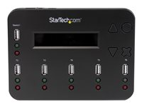 StarTech.com Fristående 1:5 duplikator och raderare för USB-minnen - Kopiator för USB-minnen - USB-enhetsduplikator - 5 fack USBDUP15