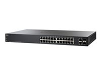 Cisco 220 Series SF220-24 - Switch - Administrerad - 24 x 10/100 + 2 x kombinations-Gigabit SFP - skrivbordsmodell, rackmonterbar - rekonditionerad SF220-24-K9-UK-RF
