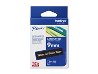 Brother TZe-325 - Standardlim - vitt på svart - Rulle (0,9 cm x 8 m) 1 kassett(er) bandlaminat - för Brother PT-D210, D600, H110; P-Touch PT-1005, 1880, E310, E800; P-Touch Cube Plus PT-P710 TZE325