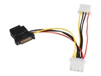 StarTech.com SATA to LP4 Power Cable Adapter with 2 Additional LP4 - Power adapter - 4 pin internal power (F) to SATA power (M) - 5.9 in - black - LP4SATAFM2L - Strömadapter - 4 pin intern effekt (hona) till SATA-ström (hane) - 15 cm - svart - för P/N: S25SLOTR, SATSASBP425 LP4SATAFM2L