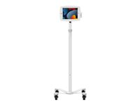 Compulocks iPad 10.2" Space Enclosure Medical Rolling Cart Extended - Vagn - för surfplatta - låsbar - medicinsk - metall, höggradig aluminium - vit - skärmstorlek: 10.2" - för Apple 10.2-inch iPad (7:e generation, 8:e generation, 9:e generation) MCRSTDEXW102IPDSW