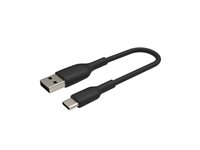Belkin BoostCharge - USB-kabel - USB-C (hane) till USB (hane) - 15 cm - svart CAB001BT0MBK