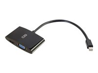 C2G 20cm Mini DisplayPort to HDMI or VGA Adapter Converter 4K UHD - Black - Videokort - Mini DisplayPort hane till 15 pin D-Sub (DB-15), HDMI hona - 20.3 cm - skärmad - svart - stöd för 4K 80935