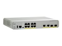 Cisco Catalyst 2960CX-8TC-L - Switch - Administrerad - 8 x 10/100/1000 + 2 x SFP + 2 x 10/100/1000 (upplänk) - skrivbordsmodell, rackmonterbar, DIN-skenmonterbar, väggmonterbar - återanvänd WS-C2960CX-8TCL-RF