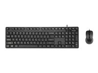 Targus - Sats med tangentbord och mus - fullstorlek - antimikrobiell - USB - QWERTY - brittisk - svart BUS0423UK