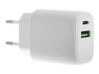 Insmat - Strömadapter - 30 Watt - 3 A - PD 3.0, QC 3.0 - 2 utdatakontakter (USB, 24 pin USB-C) 530-9300