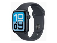 Apple Watch SE 3 (GPS + Cellular) - 40 mm - midnattsaluminium - smart klocka med sportband - fluoroelastomer - midnatt - bandstorlek: S/M - 64 GB - LTE, Wi-Fi 4, Bluetooth - 5G - 26.4 g MEP94QN/A