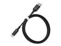 OtterBox Standard - USB-kabel - 24 pin USB-C (hane) till USB (hane) - USB 2.0 - 3 A - 1 m - svart 78-52537