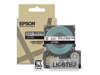 Epson LabelWorks LK-6TBJ - Svart på genomskinligt, matt - Rulle ( 2,4 cm x 8 m) 1 kassett(er) hängande låda - bandpatron - för LabelWorks LW-C610 C53S672067