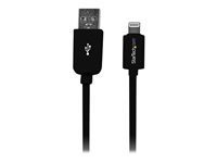 StarTech.com 1 m USB till Lightning-kabel - iPhone/iPad/iPod-laddningskabel - Lightning till USB-kabel för laddning med hög hastighet - Apple MFi-certifierad - Svart - Lightning-kabel - Lightning hane till USB hane - 1 m - dubbelt skärmad - svart - för P/N: ST7C51224, ST7C51224EU USBLT1MB