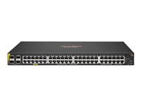 HPE Aruba 6100 48G Class4 PoE 4SFP+ 370W Switch - Switch - Administrerad - 48 x 10/100/1000 (PoE+) + 4 x 1 Gigabit / 10 Gigabit SFP+ - sida till sida luftflöde - rackmonterbar - PoE+ (370 W) JL675A#ABB