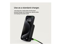 Belkin - Trådlös powerbank - magnetisk med Qi2 - 8000 mAh - 15 Watt - Fast Charge (24 pin USB-C) - på kabel: USB-C - svart BPD007BTBK