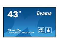 iiyama ProLite LH4365UHSB-B1 - 43" Diagonal klass (42.5" visbar) LED-bakgrundsbelyst LCD-skärm - digital skyltning - Android - 4K UHD (2160p) 3840 x 2160 - svart LH4365UHSB-B1