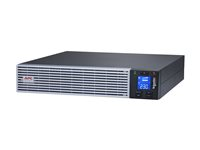 APC Easy UPS On-Line SRVL - UPS (kan monteras i rack) - lithium-ion, intelligent card slot, with rail kit - AC 230 V - 1800 Watt - 2000 VA - 1-fas - 432 Wh - RS-232, USB - utgångskontakter: 6 - PFC - 2U - svart med främre avfasning i silver SRVL2KRIRK