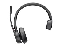 Poly Voyager 4310 - Headset - på örat - Bluetooth - trådlös, kabelansluten - USB-A, USB-A via Bluetooth-adapter - svart - Certifierad för Microsoft-teams 77Y91AA