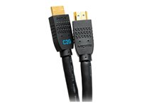 C2G 20ft Ultra Flexible 4K Active HDMI Cable Gripping 4K 60Hz - In-Wall M/M - HDMI-kabel med Ethernet - HDMI hane till HDMI hane - 6.1 m - svart - aktiv, 4K60Hz stöd C2G10381