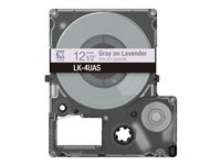 Epson LabelWorks LK-4UAS - Grått på lavender - Rulle (1,2 cm x 8 m) 1 kassett(er) hängande låda - bandpatron - för LabelWorks LW-C410, LW-C610 C53S672107