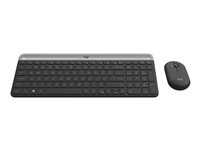 Logitech Slim Wireless Combo MK470 - Sats med tangentbord och mus - trådlös - 2.4 GHz - nordisk - grafit 920-009200