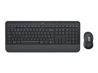 Logitech Signature MK650 for Business - Sats med tangentbord och mus - trådlös - 2.4 GHz, Bluetooth LE - AZERTY - fransk - grafit 920-010995