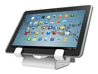 Compulocks Universal Tablet Holder with Keyed Cable Lock - Ställ - för surfplatta - låsbar - höggradig aluminium - vit - monterbar på ytor CL12UTHWB
