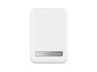 Belkin BoostCharge Pro - Trådlös powerbank - magnetisk med Qi2 - 10000 mAh - 15 Watt - Fast Charge, PD - 2 utdatakontakter (magnetisk, USB-C) - på kabel: USB-C - vit - för Apple iPhone 12, 13, 15; Google Pixel 6, 7; Samsung Galaxy S22+, S23, S23+ BPD008BTWH