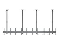 Multibrackets M Ceiling Mount Pro MBC5X1U - Monteringssats (kabelhanteringsklämma, 4 stångklämmor, 4 takplattor med skydd, 5 lutningsarmar, 6 förlängningsskenor, 12 x intern stångkoppling, 6 enkla skärmskenor (1 m), enkel skärmskena (48 cm), 16 förlängningsstänger (80 cm)) - en sida - för 5 LCD-bildskärmar - aluminium, stål - svart - skärmstorlek: 40"-65" 7350105215353