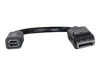 C2G 15cm DisplayPort to Mini DisplayPort Adapter Converter 4K UHD - DP Male to Mini DP Female - Black - DisplayPort-kabel - Mini DisplayPort (hona) till DisplayPort (hane) - 15 cm - svart 84305