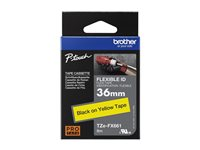 Brother TZe-FX661 - Svart på gult - Rulle 3,6 cm x 8 m) 1 kassett(er) flexibel tape - för P-Touch PT-3600, 530, 550, 9200, 9400, 9500, 9600, 9800, D800, P900; P-Touch R RL-700 TZEFX661