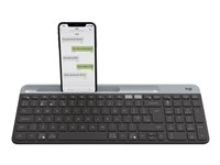 Logitech Slim Multi-Device K580 - Tangentbord - Bluetooth, 2.4 GHz - hela norden - grafit 920-009274