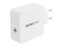 StarTech.com USB-C? väggladdare med 1 port och 60 W strömförsörjning - Strömadapter - 60 Watt - 3 A (24 pin USB-C) - på kabel: USB-C WCH1CEU